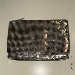 Metallic Mesh Zip Pouch - Silver